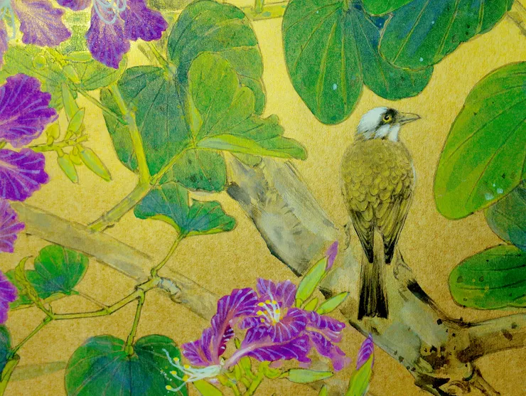 〈窗外一瞥〉局部－白頭翁