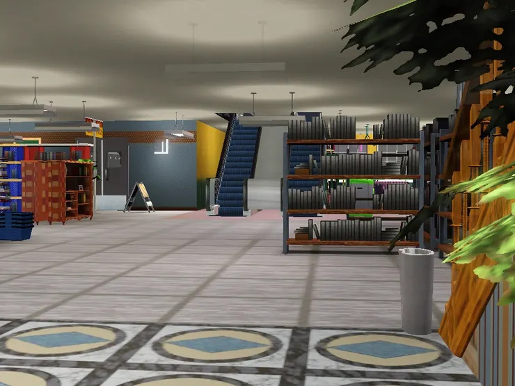 也看到扶手梯和員工專區的門口。