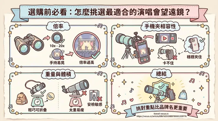 選購前必看：怎麼挑選最適合的演唱會望遠鏡？