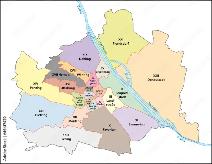 維也納行政區分布(截自網路)