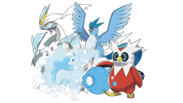 焰白酋雷姆、九尾 (阿羅拉的樣子)、急凍鳥以及鐵包袱