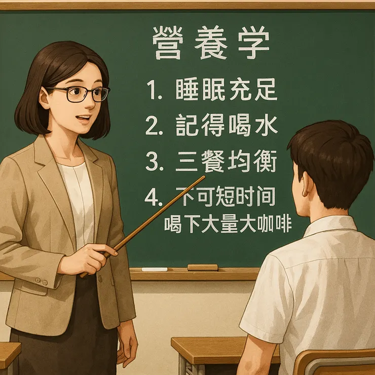 我在教小C健康的作息與飲食觀念  (小昕咒語Copilot繪圖)