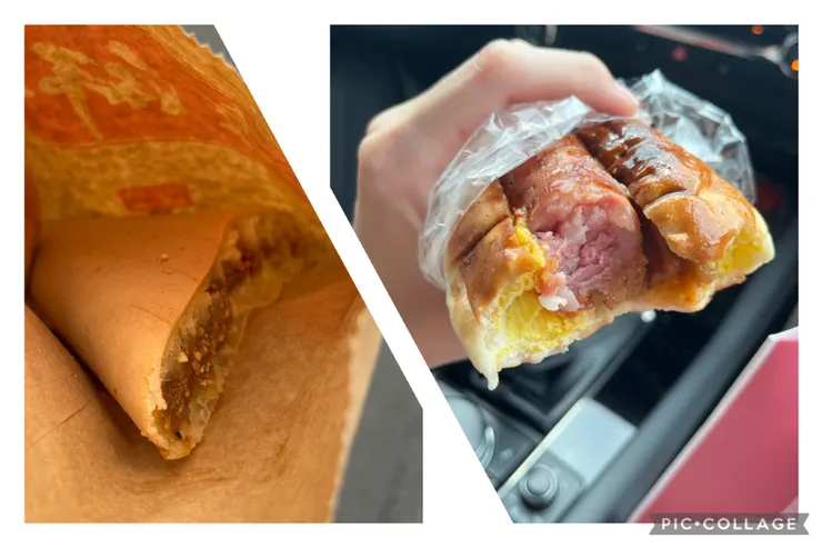 銀絲捲包香腸還不錯，麥仔煎不怎樣。