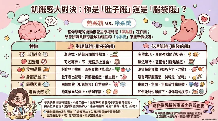 生理飢餓與心理飢餓 小賀營養師