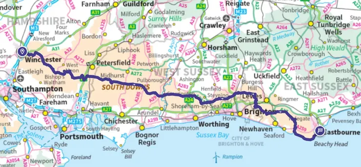 South Downs Way 路線圖