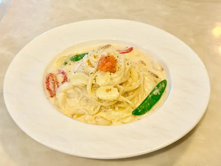 套餐主餐  明太子與蟹手 (明太子蟹肉白醬義大利麵)    +0元 (單點350元) 