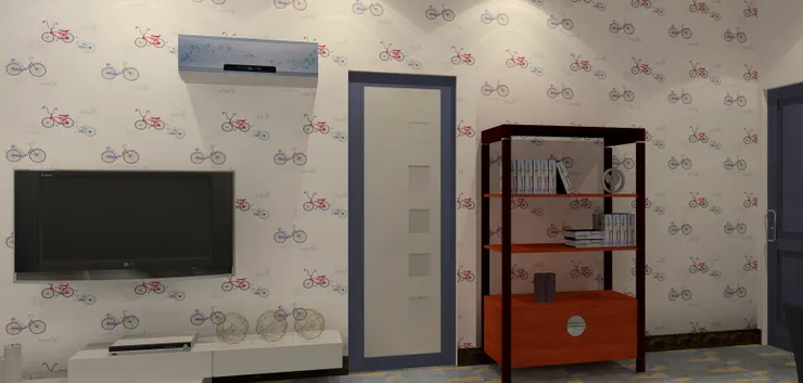 廚房門在中間，無論是拿正餐還是零食都十分方便！