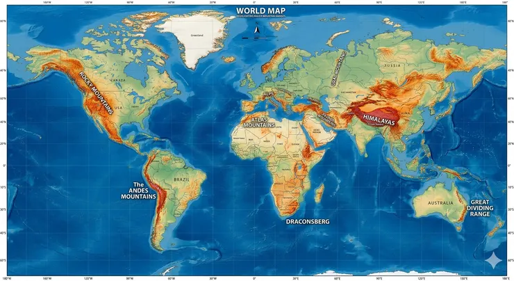 世界山脈的分佈