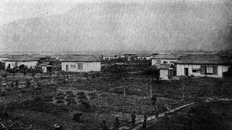 豐田村初期的景觀(Source: 臺灣總督府,《官營移民事業報告書》,1919 / 公有領域)