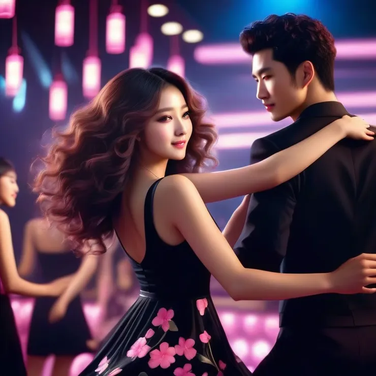 AI繪圖：男主角James與女主角Nicole約會情境圖