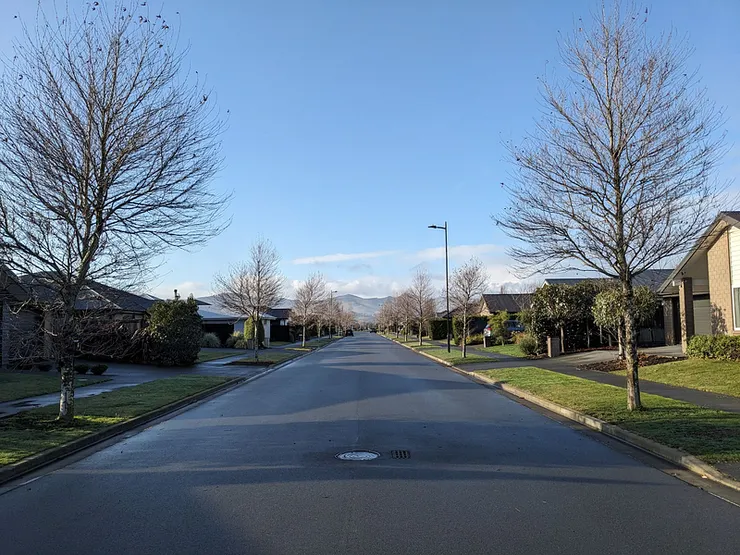 基督城租屋處社區早晨