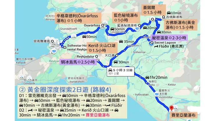 ② 黃金圈深度探索2日遊 (路線4)