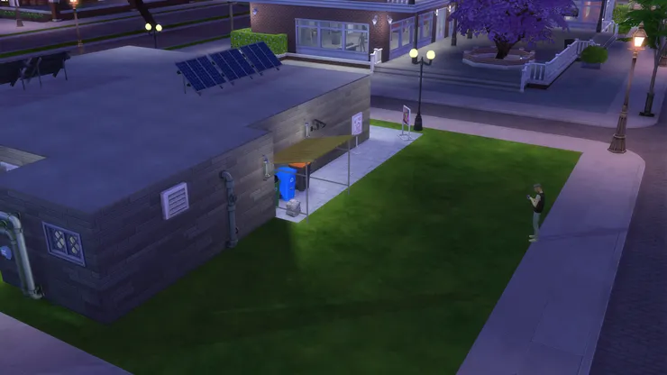 即使是垃圾場也燈光普照,連路人也面向這邊。