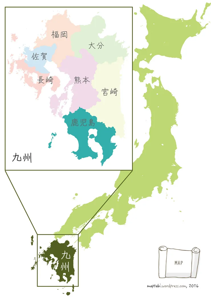 鹿兒島地圖。圖／maptabi