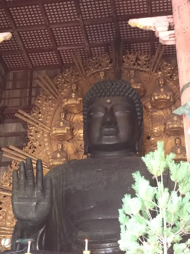 高近 15 米的大佛，教人心生敬仰。（作者拍攝）