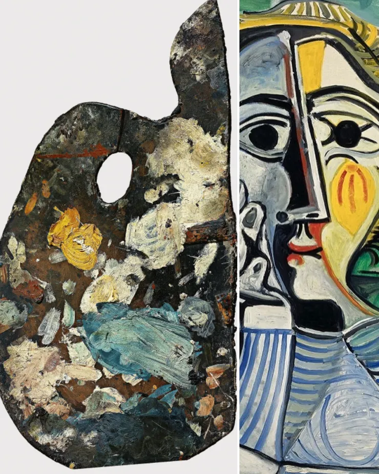 畢卡索（Pablo Picasso ）用過的調色盤 圖片來源：Picasso museum Barcelona 