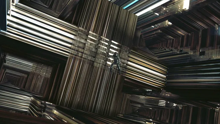 身處在第五維度的庫柏，嘗試透過引力波傳遞訊息給墨菲。