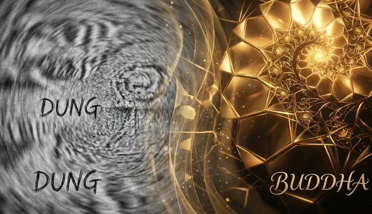 輸入雜訊（左），只能得到廢料；輸入嚴謹的邏輯（右），才能共振出黃金般的洞見。