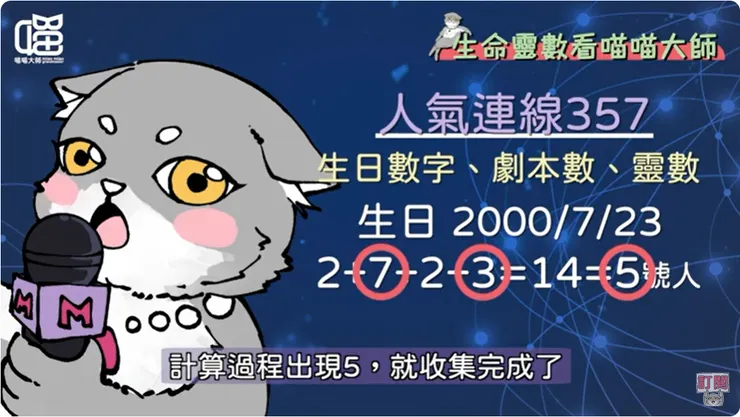 生命靈數連線357的計算方式