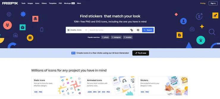Freepik的icons連結