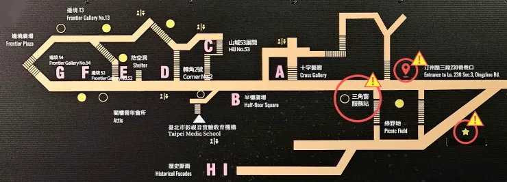 現場導覽地圖。攝影／繪製：UX.Debugger。
