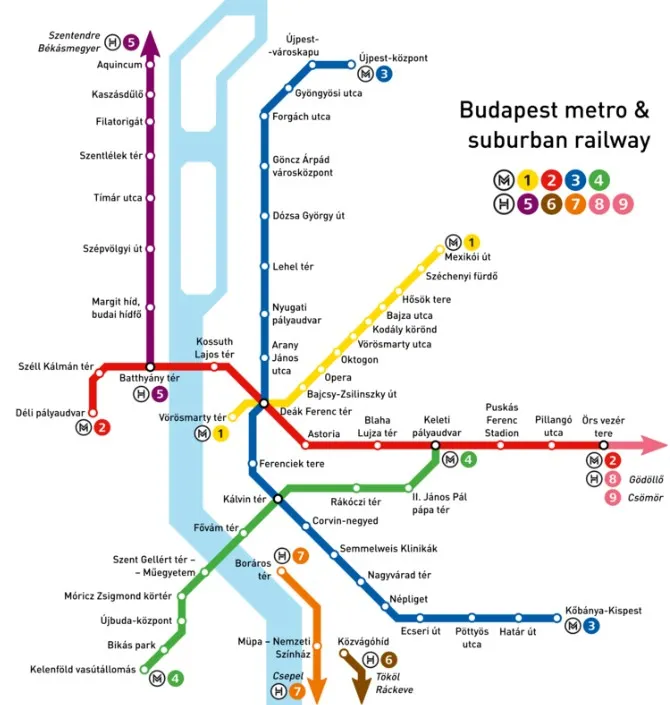 布達佩斯地鐵路線圖