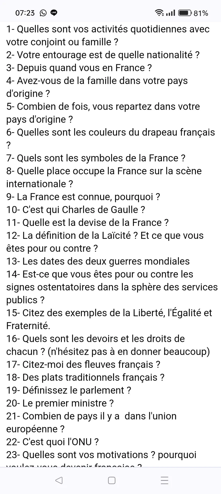 國籍面試問題集分享 3