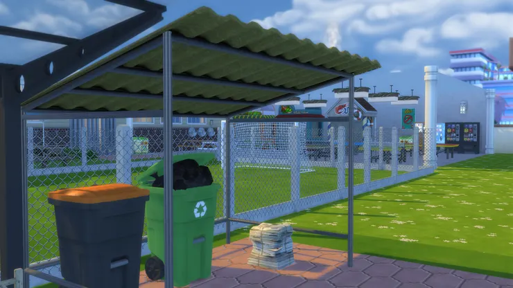 垃圾場的雨棚是鐵皮頂蓋。