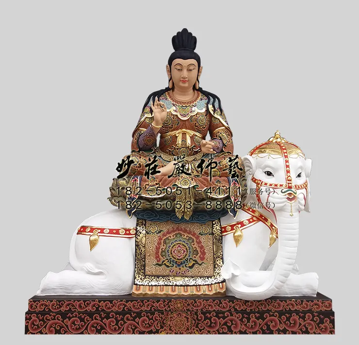 彩繪描金普賢菩薩佛像