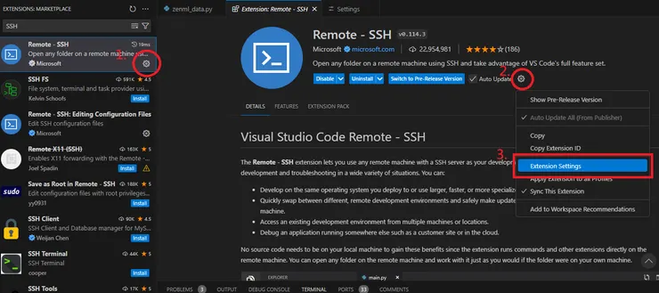打開SSH擴充設定