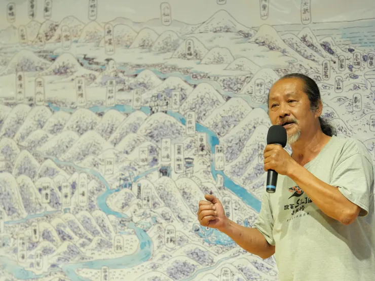 ▲原住民作家瓦歷斯‧諾幹致詞。