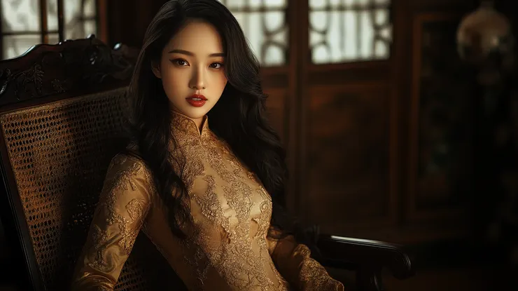 這張把中國旗袍也寫進照片中