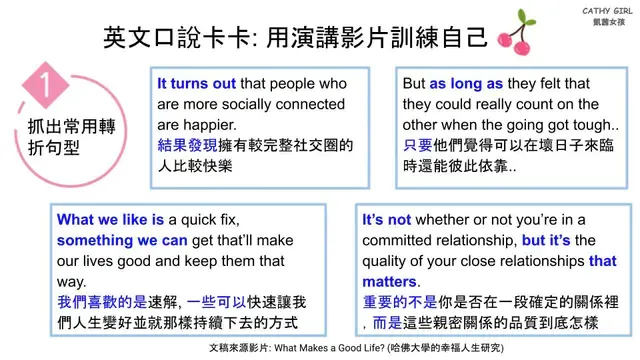 圖一:抓出常用轉折句型