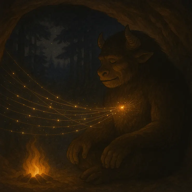 看不見的絲線，卻把遠方的心與心牽起。夜裡的火光，因此不再孤單。