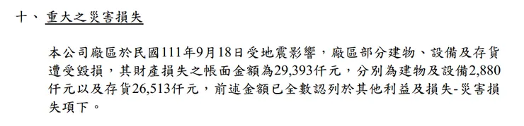 附註十之說明摘要