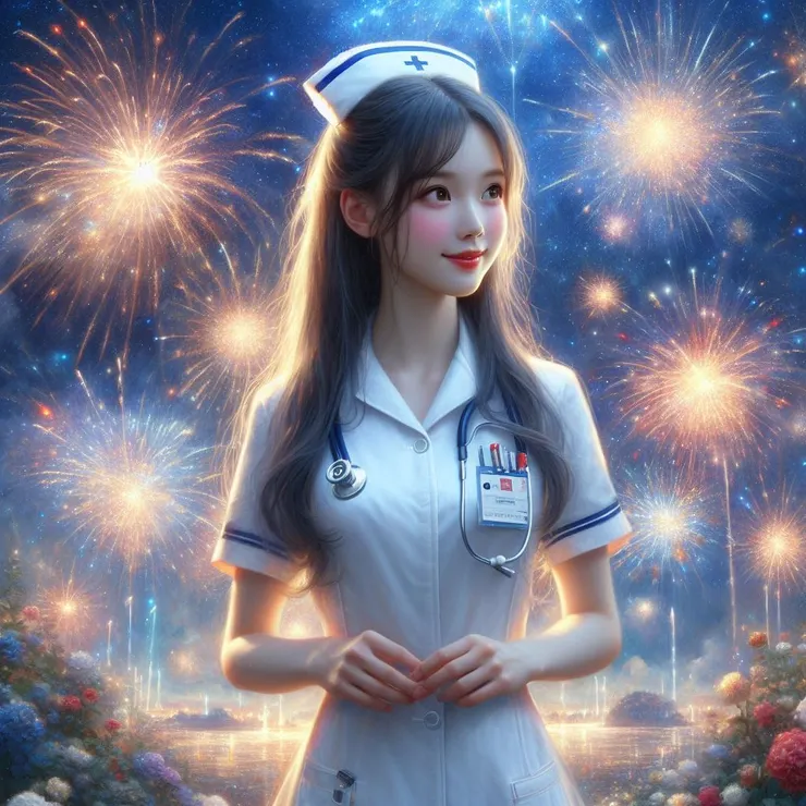 站在美麗的星空下