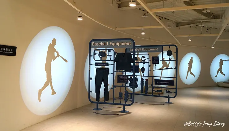 ▲棒球名人堂6F-棒球運動員的基本配備/ 圖片來源：Betty's Jump Diary