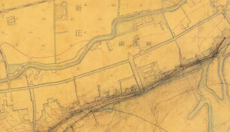 1913年製圖,淡水河、大嵙崁溪平面圖
