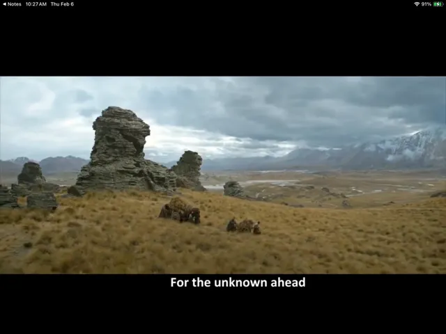 漫漫長路，未知何時才可以安定下來。（The Rings of Power，魔戒前傳，哈比人離開家園時的歌曲：This Wandering Day)