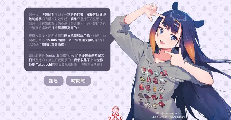 把2021 Ina生日賀圖做成動態版本O.o (註 : 文字為google翻譯英翻中)