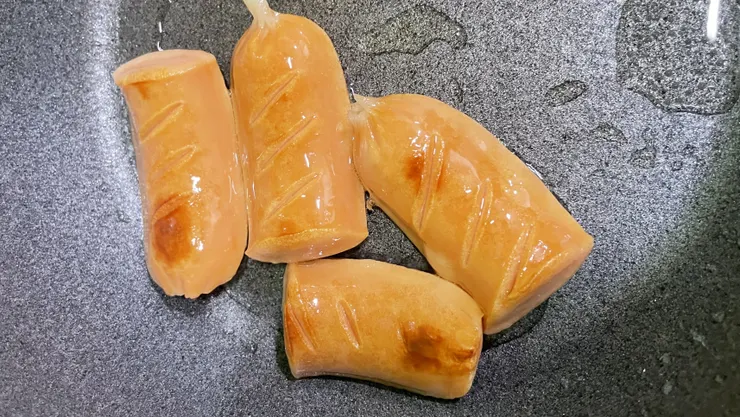 熱狗煎熟煎香