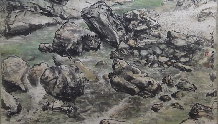 〈溪山素顏〉局部－岩石