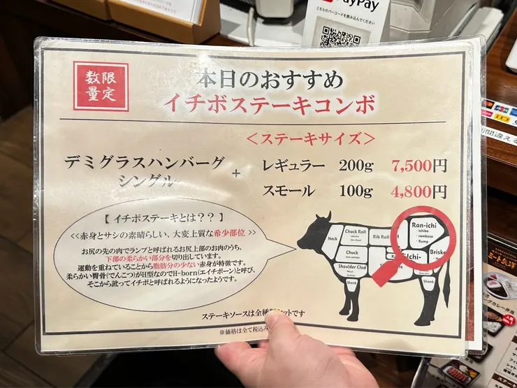 看到這張是日推薦的單張，立即拋棄了木村的選擇（喂），而點了這道H-bone後腰蓋柳！