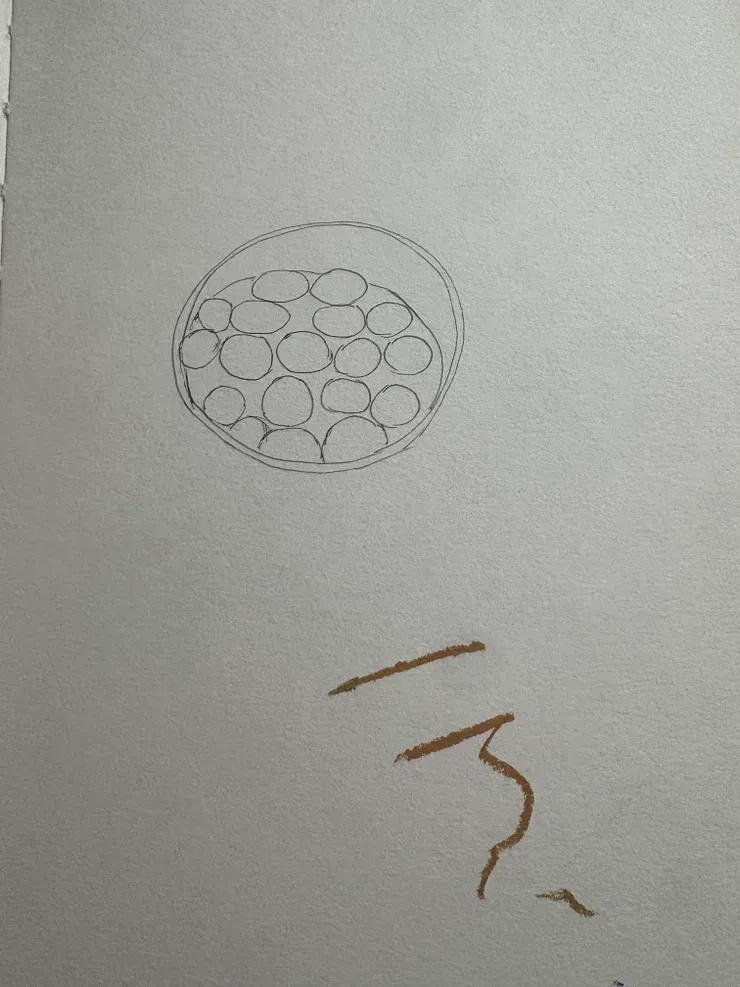 第一張草稿：邊畫邊發現空間感我很難駕馭（苦笑）