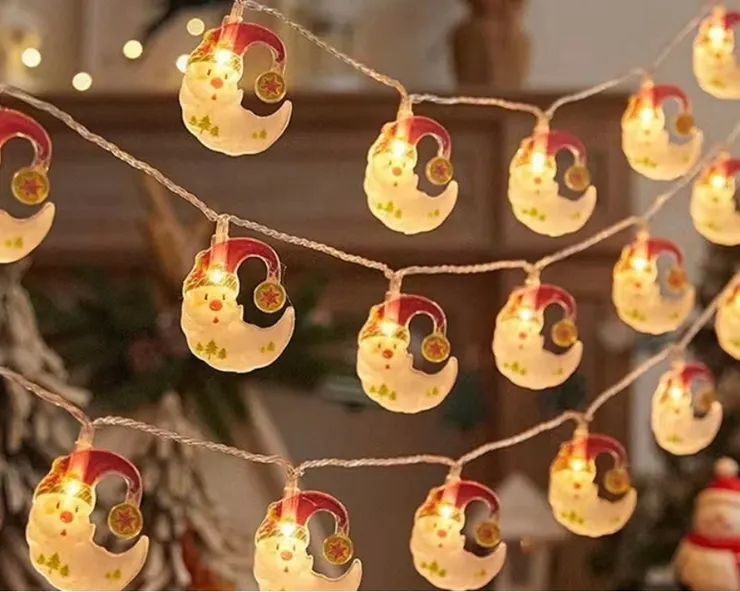 聖誕節老人、雪人聖誕樹彩燈串