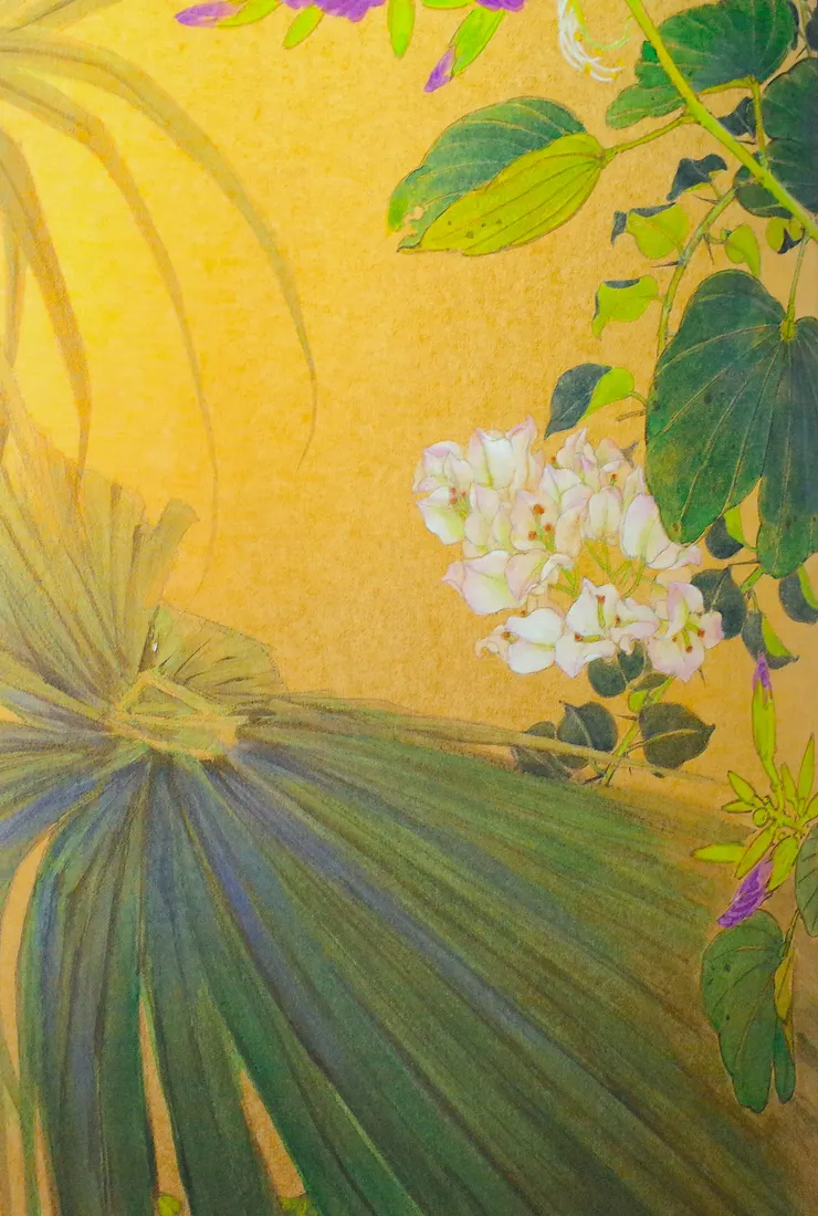 〈窗外一瞥〉局部－九重葛