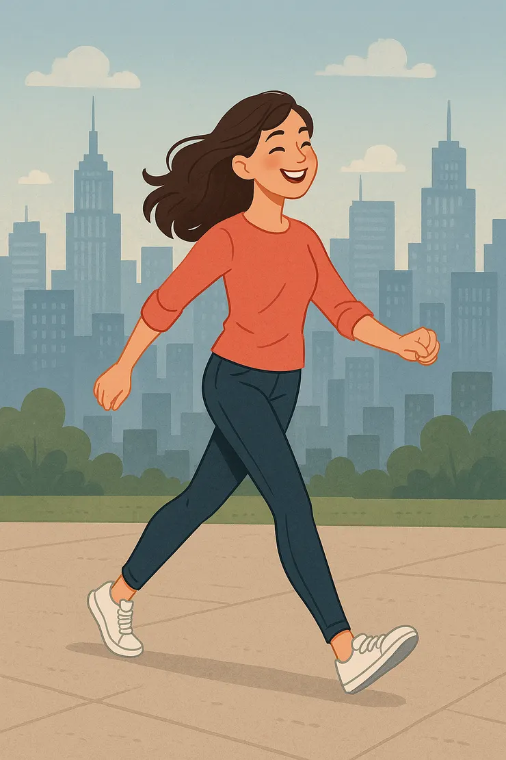 AI示意圖：輕鬆愉快向前走！