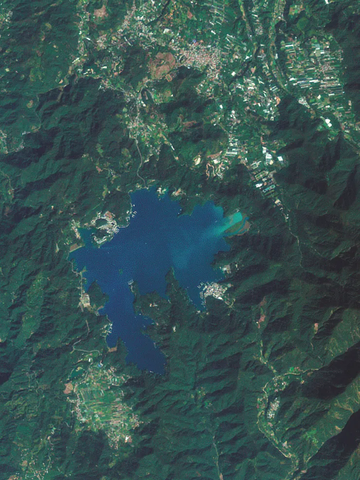 福五拍攝的日月潭景象，圖為國家太中心提供。