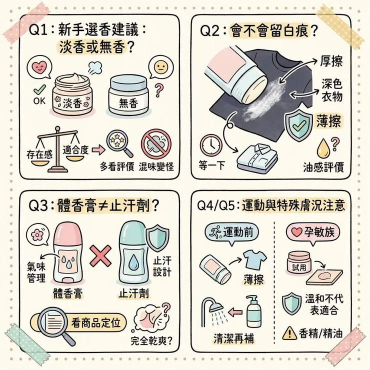 體香膏常見問題：香味、白痕、止汗一次看