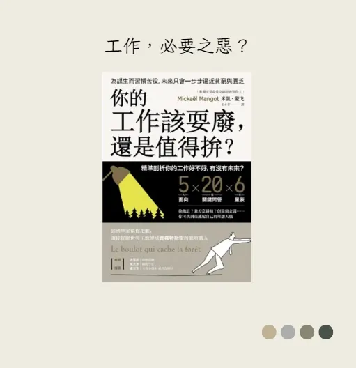 你的工作該耍廢， 還是值得拚？》心智圖